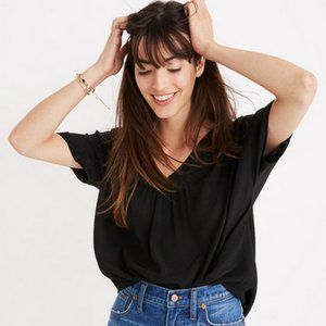 MADEWELL Rhyme Top in True Black, size XS